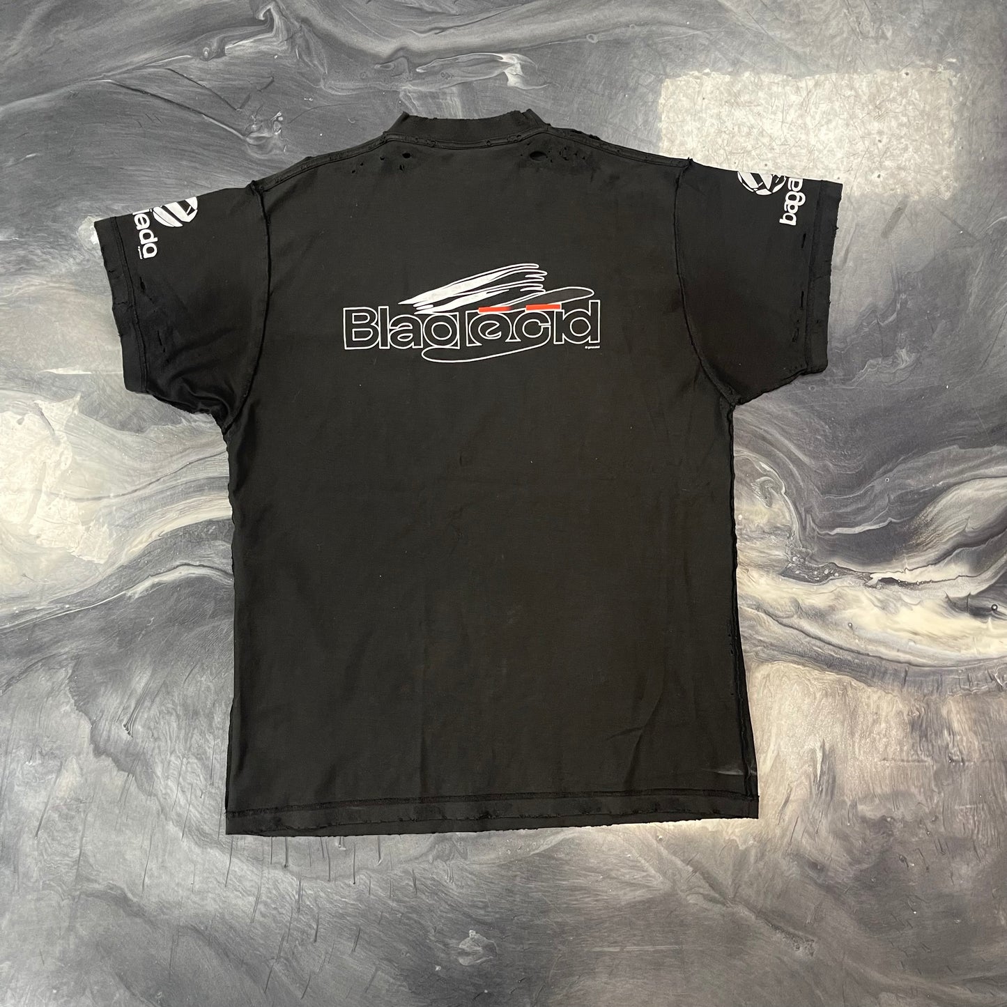 BALENCIAGA
Inside Out Oversized Distressed Printed Cotton-Jersey T-Shirt