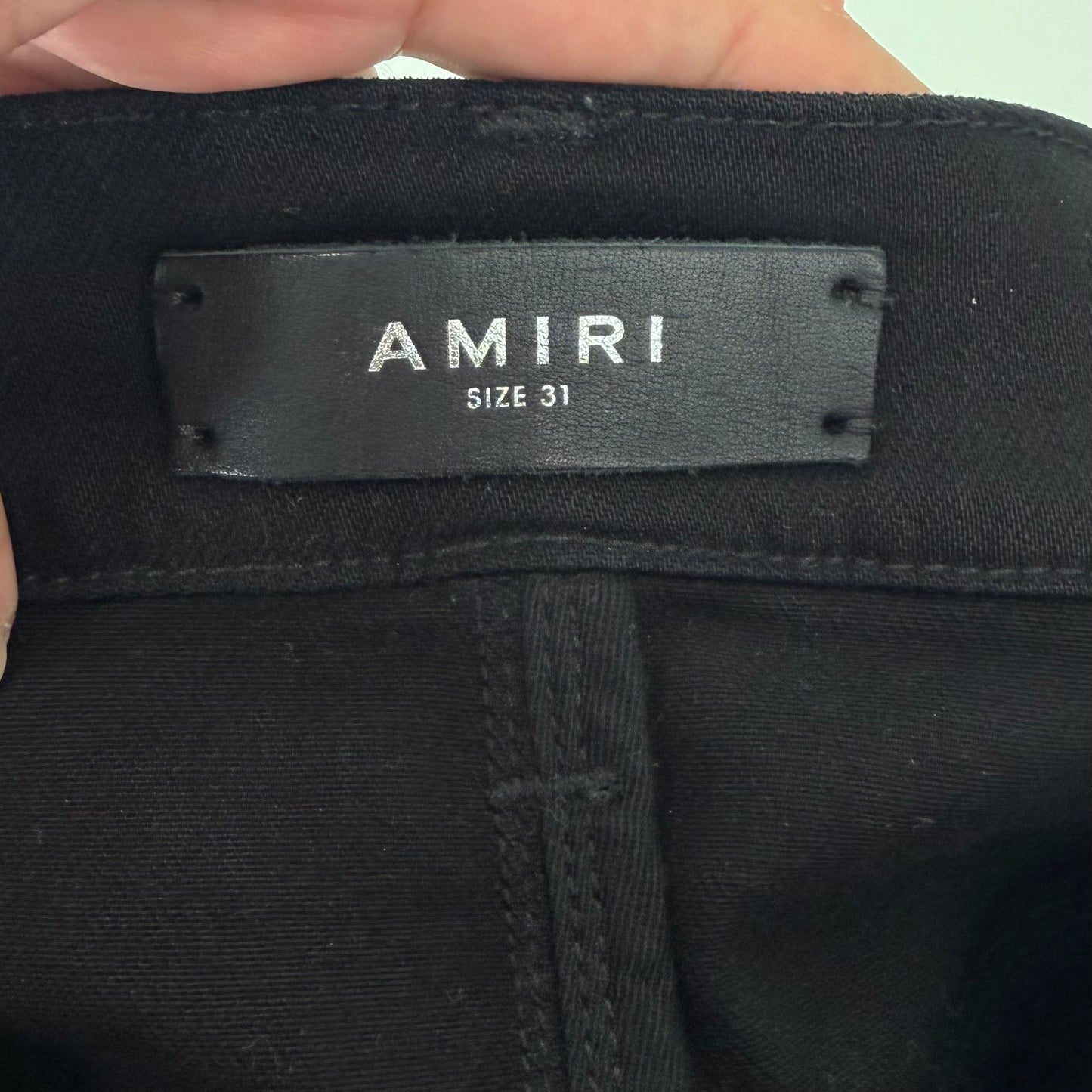 Amiri Black Waxed Denim Skinny Jeans