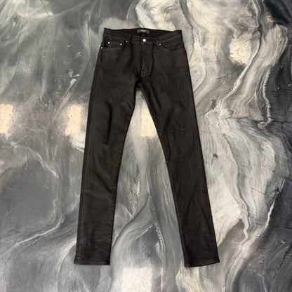 Amiri Black Waxed Denim Skinny Jeans