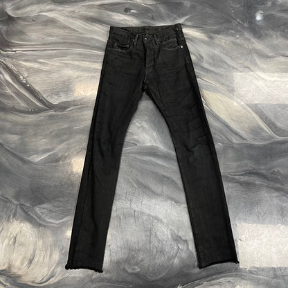Rick Owens Black Waxed Detroit Jeans