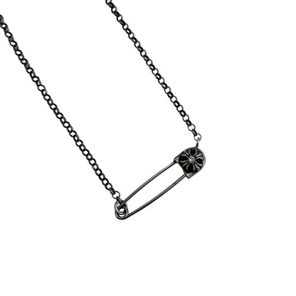 Chrome Hearts Diamond Safety Pin Necklace