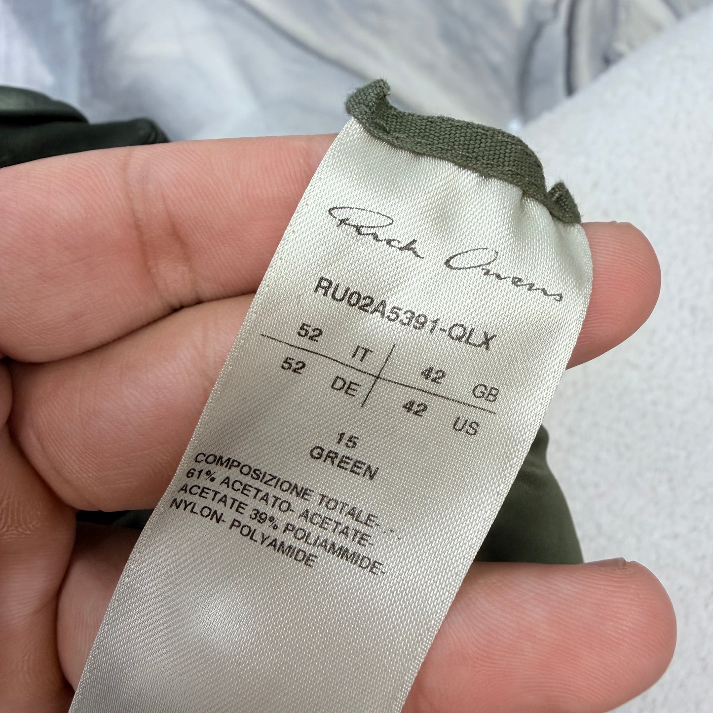 Rick owen green bela shorts