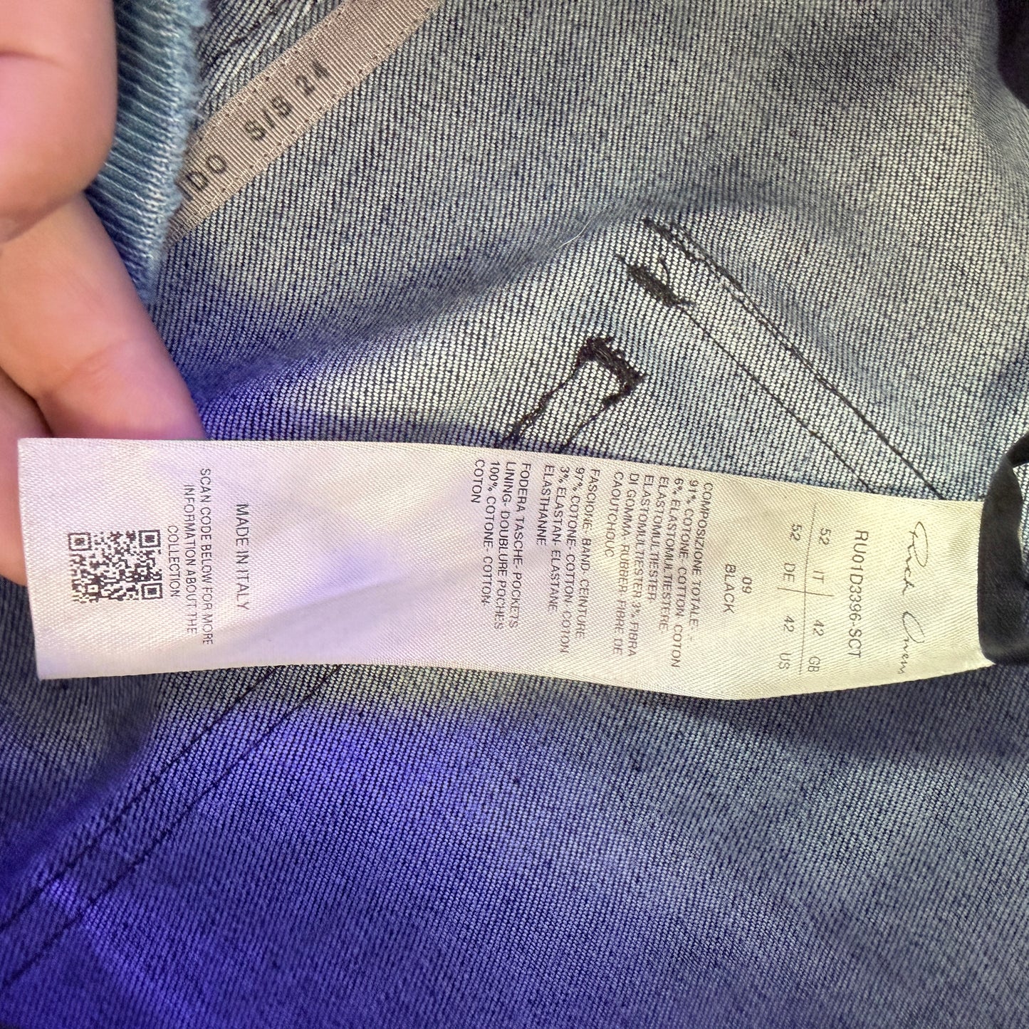 Rick Owens Mastodon Waxed Drawstring Cargo Pants
