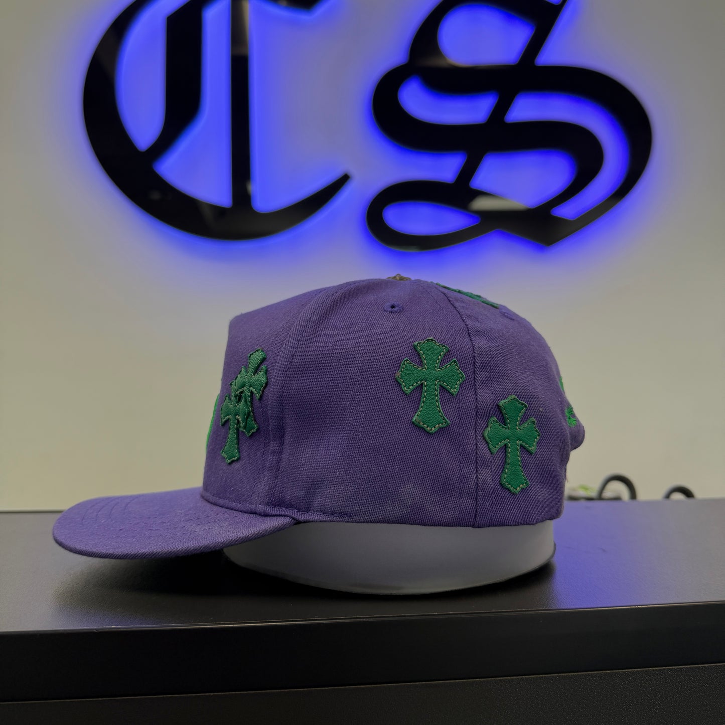 Chrome Hearts Purple Hat Green Patch