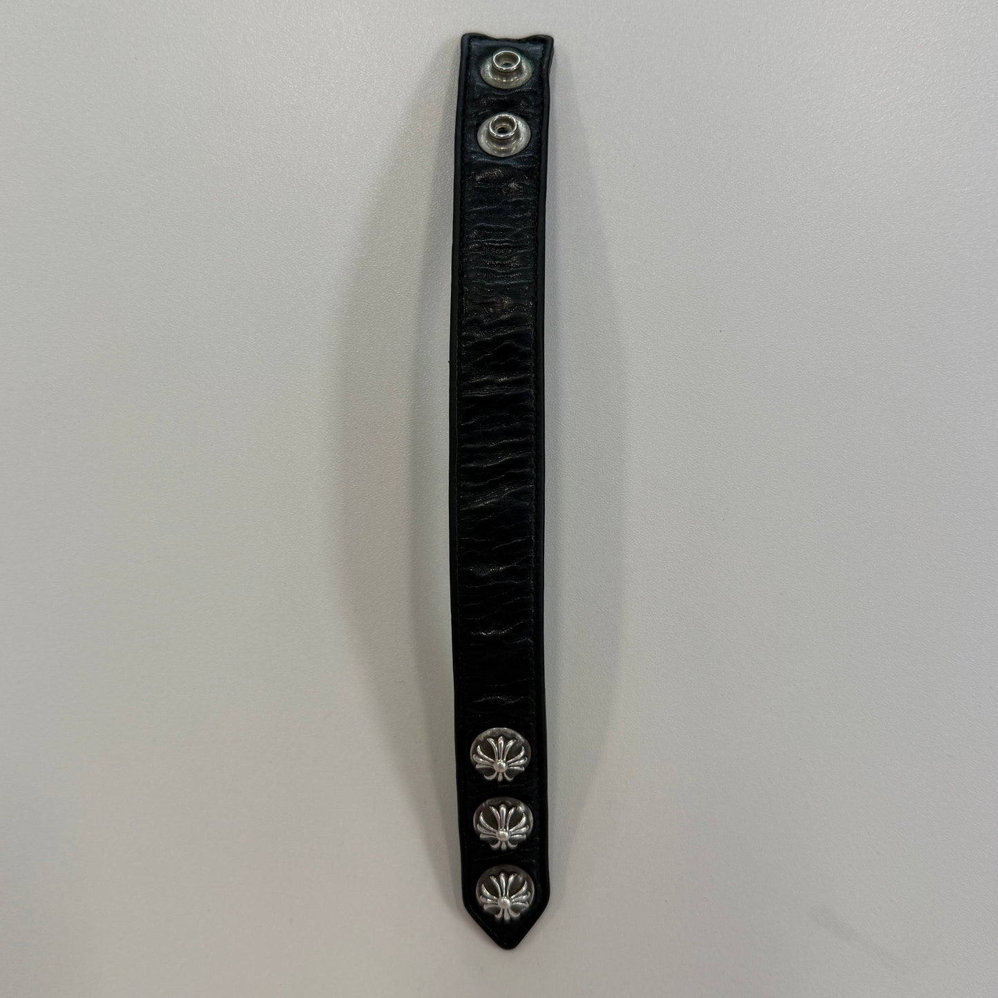 Chrome Hearts Leather Plus Cross Wrap Bracelet