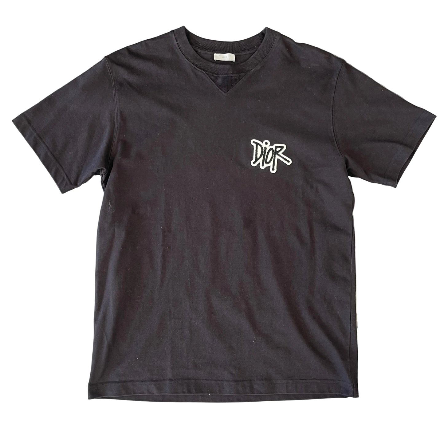 Dior Stussy Logo Tee Black