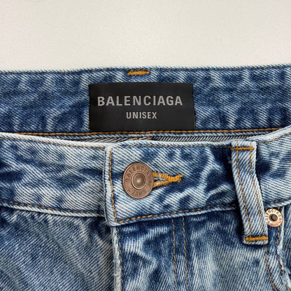 Balenciaga Wide Leg Skater Denim Shorts
