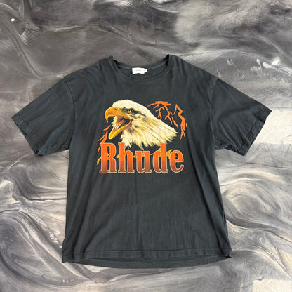 Rhude Notting Hill Eagle Vintage Washed Black Tee