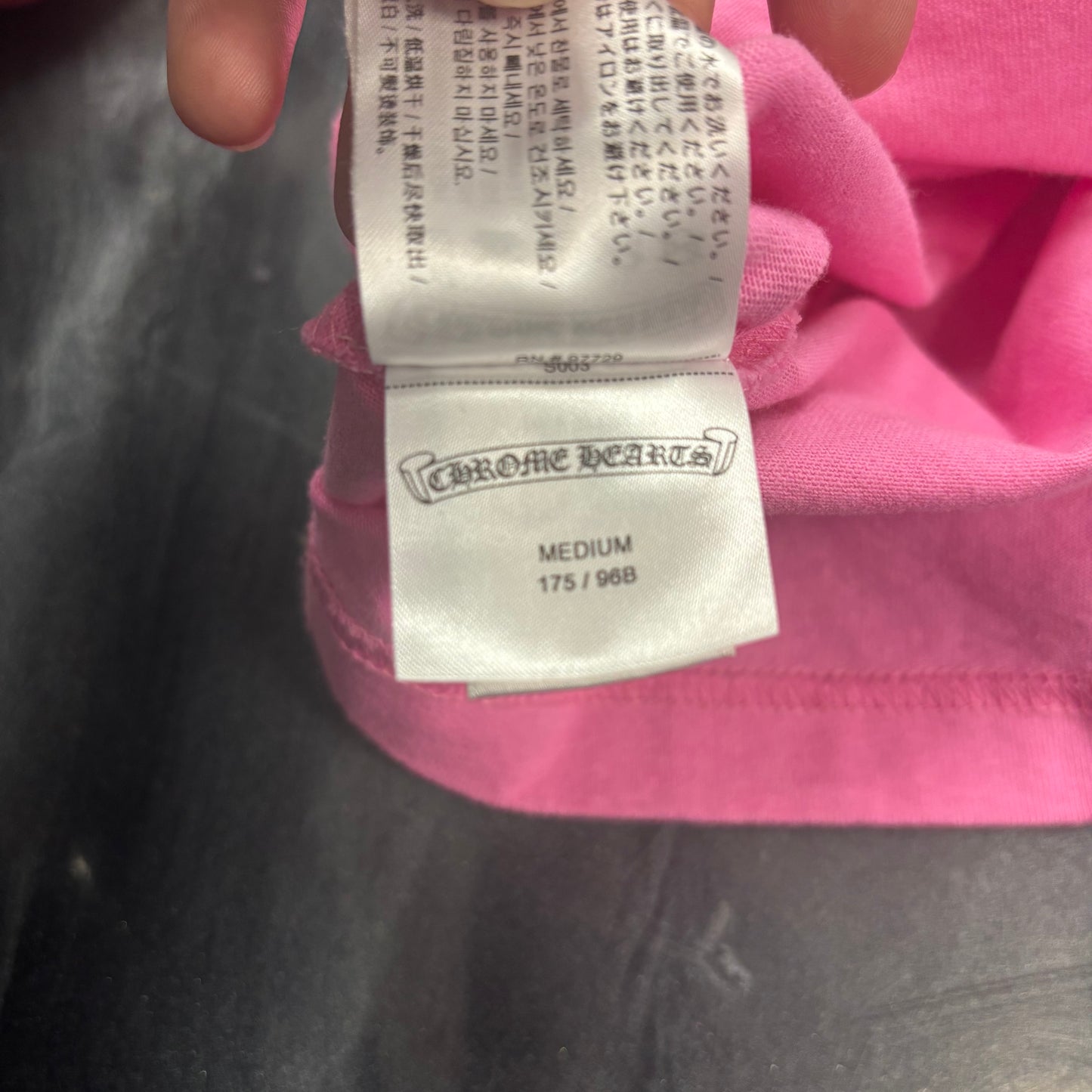 Chrome Hearts Scroll Logo Pocket Tee 'Pink/Blue'