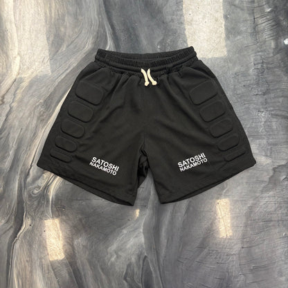 Satoshi Nakamoto Black Padding Moto Shorts