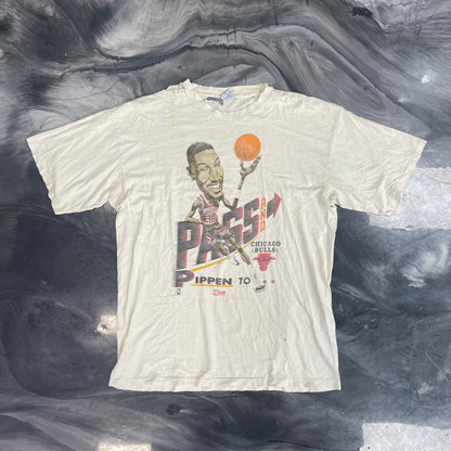 1991 "Pass and Smash" Chicago Bulls Pippen & Jordan Graphic Vintage Tee