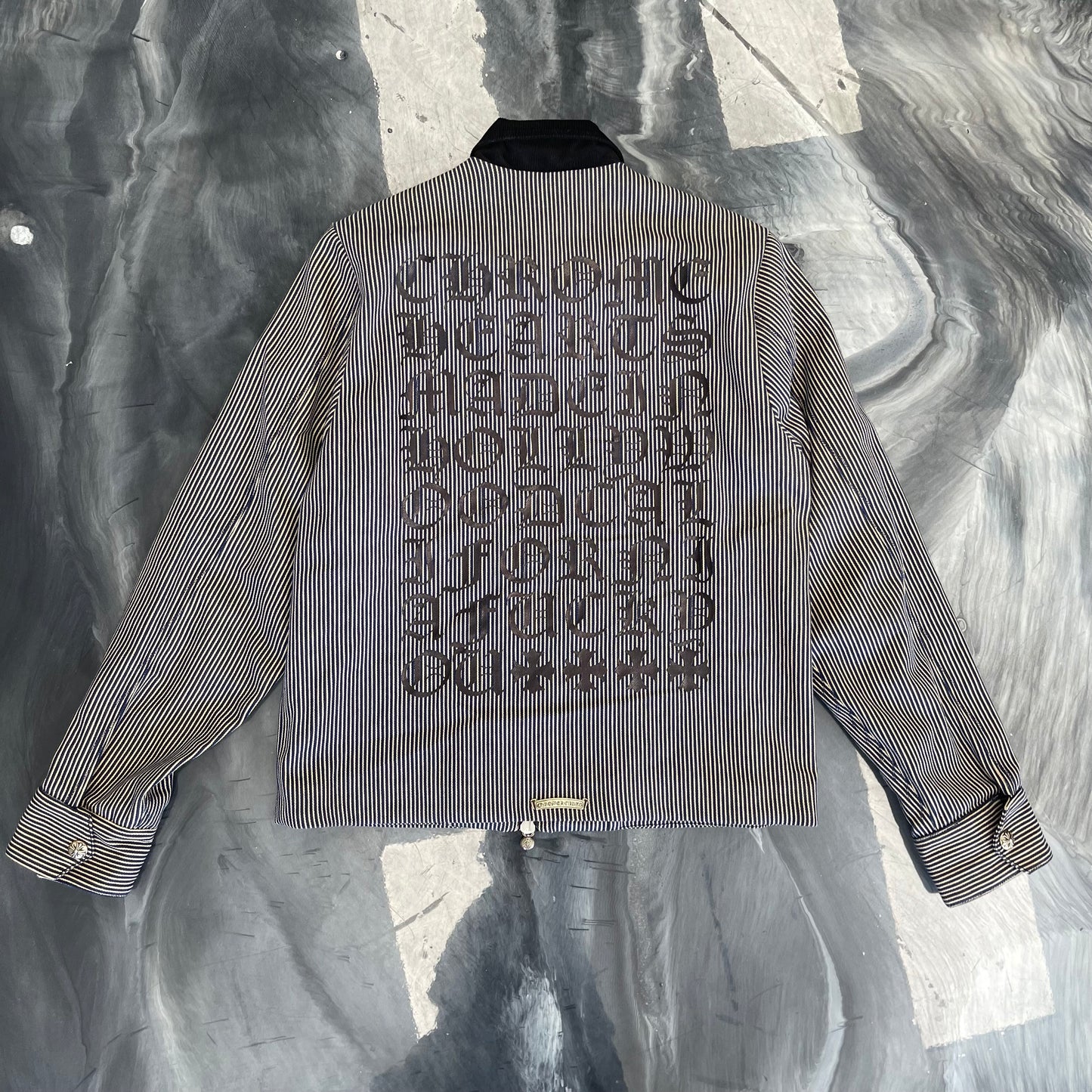 Chrome Hearts Striped Workwear Zipper Jacket