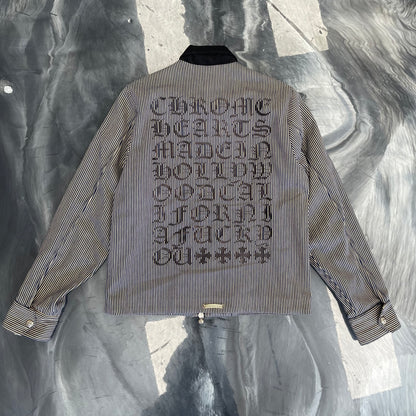 Chrome Hearts Striped Workwear Zipper Jacket