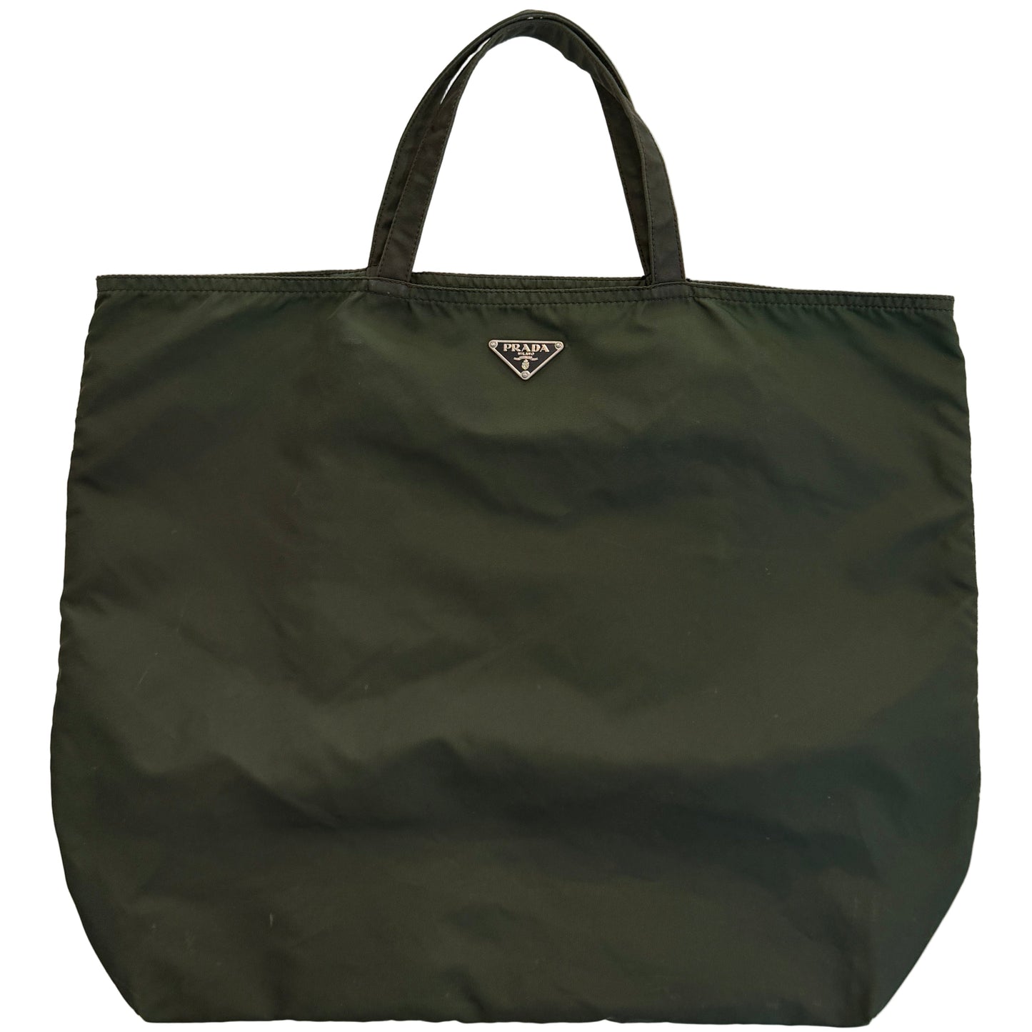 Prada Tessuto Robot Green Nylon Tote Bag