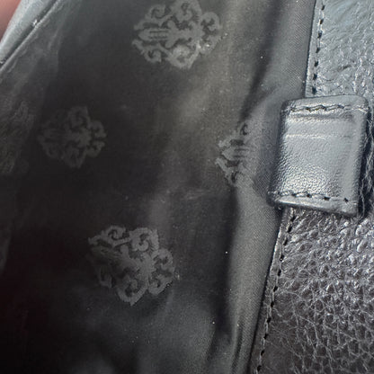 Chrome Hearts Wave Wallet Silver Cross Plus
Black Leather With Dagger Zippers