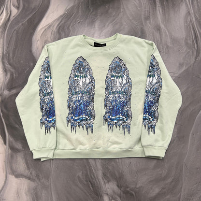 Who Decides War Green Iced Glass Crewneck Sweatshirt