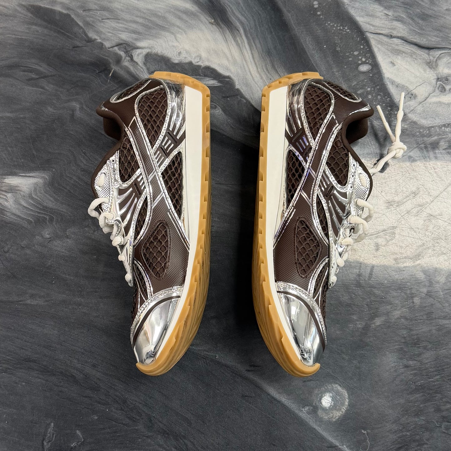 Bottega Veneta Orbit Low-Top Sneakers Brown (USED NO BOX)