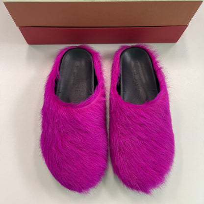 Marni Mule Fuchsia long-hair calfskin Fussbett sabot (Used)