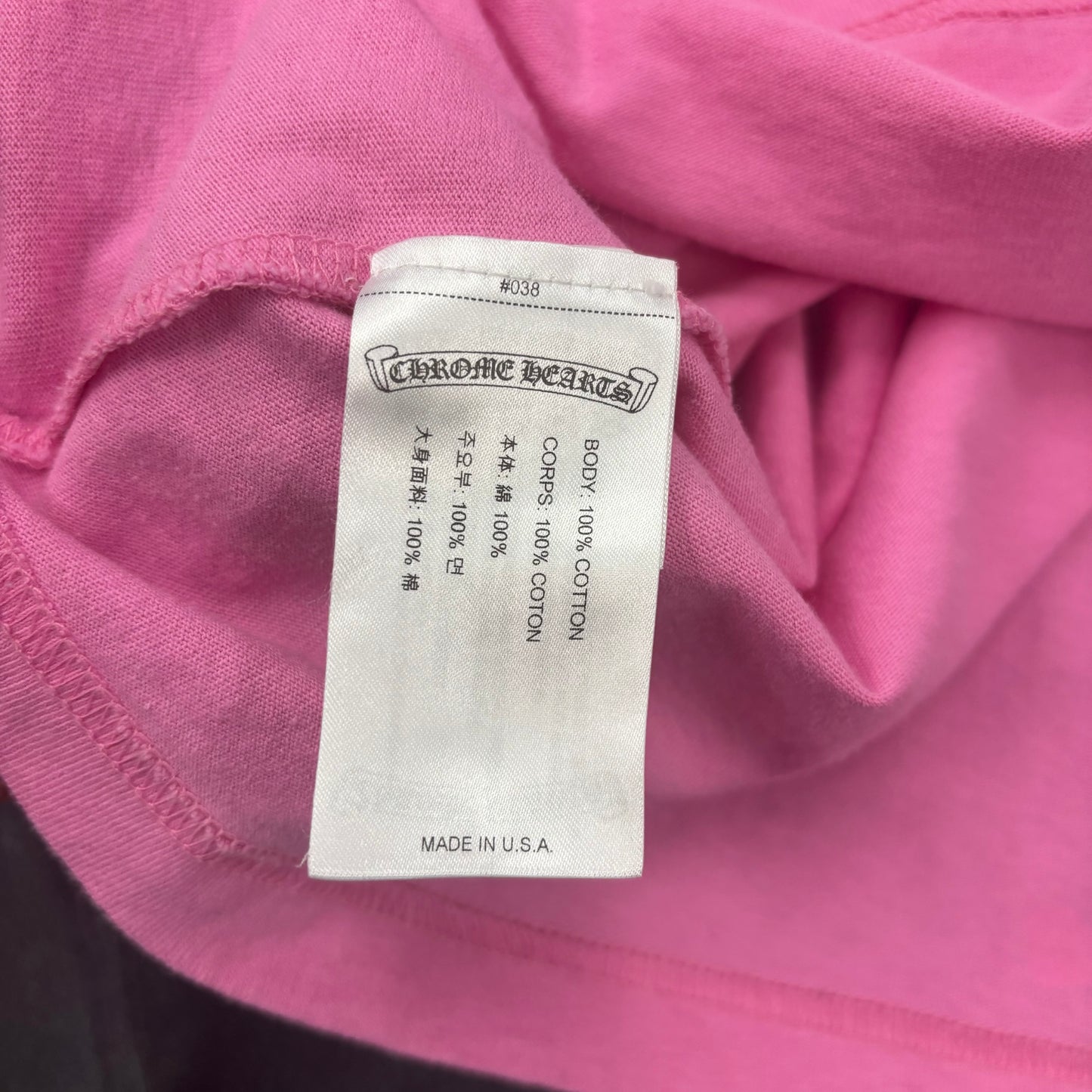 Chrome Hearts Scroll Logo Pocket Tee 'Pink/Blue'