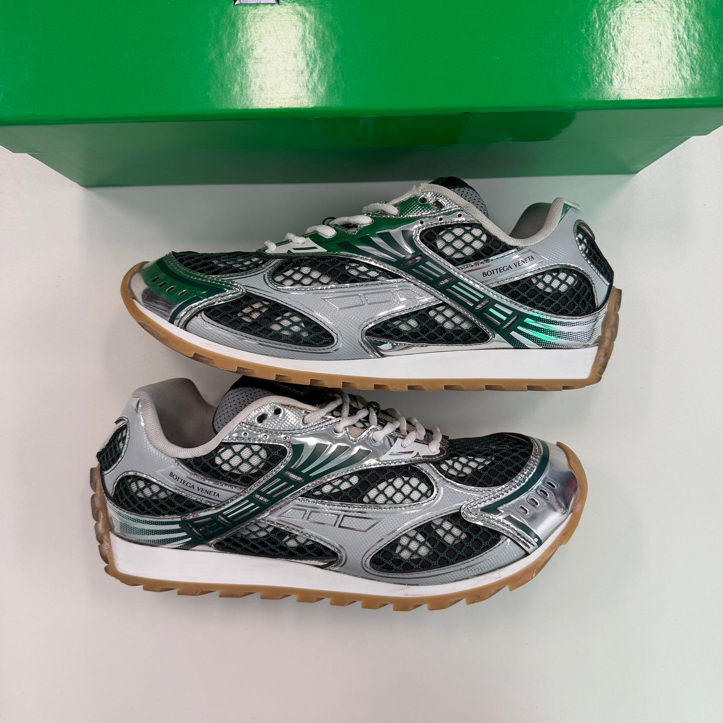 Bottega Veneta Silver & Green Orbit Sneaker (Used)