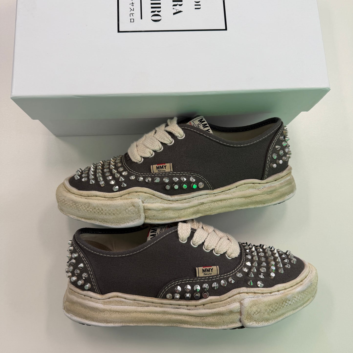 Maison Mihara Yasuhiro Baker OG Sole Studded Canvas Low Grey (Used)