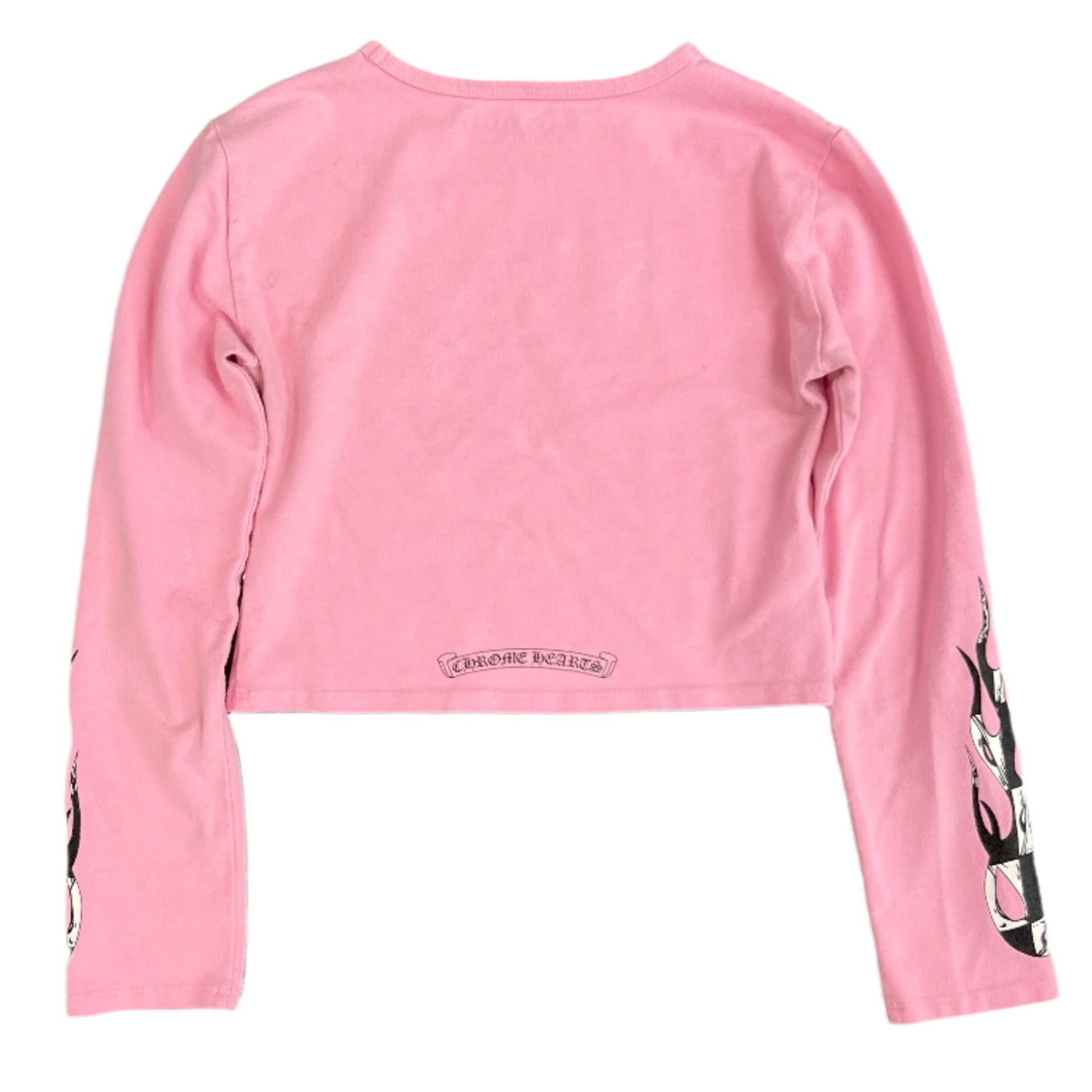 Chrome Hearts Pink Flame Crop Top