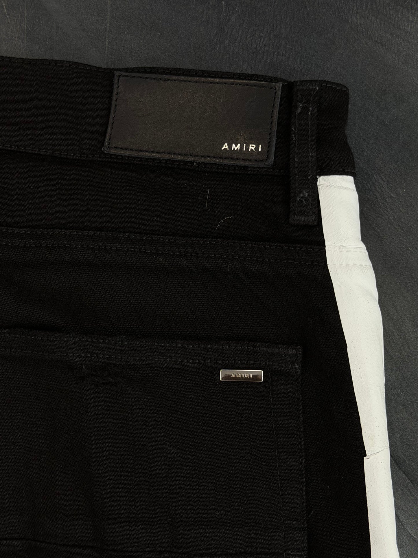 Amiri Black/White Striped denim