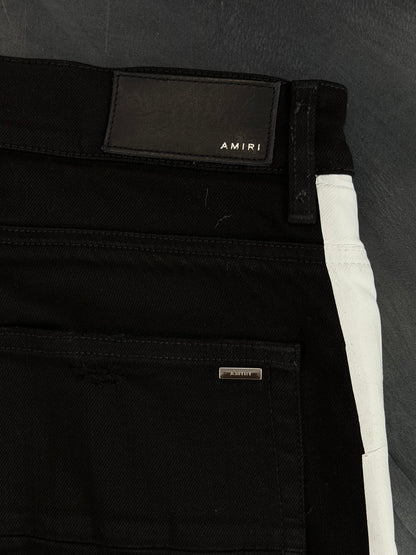 Amiri Black/White Striped denim