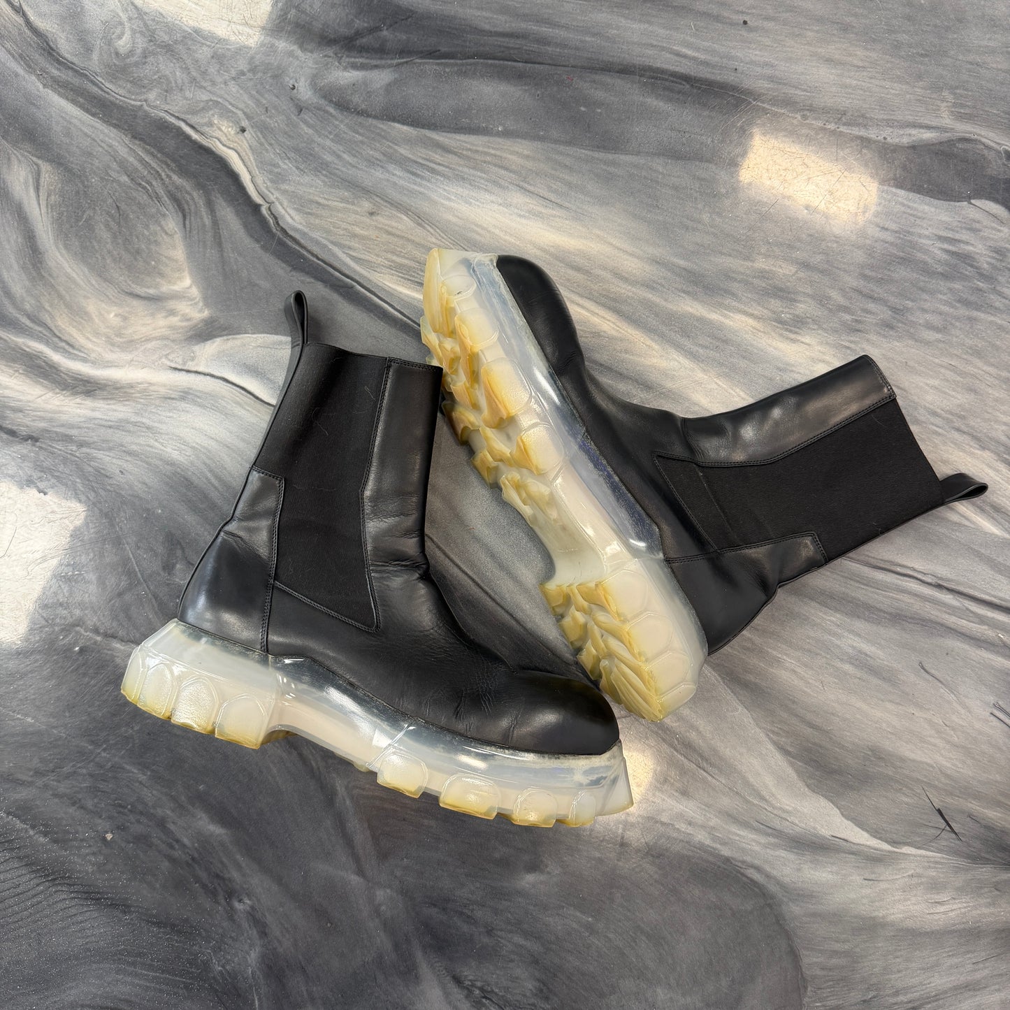 Rick Owens Beatle Bozo Tractor Black Clear (Used)(No Box)