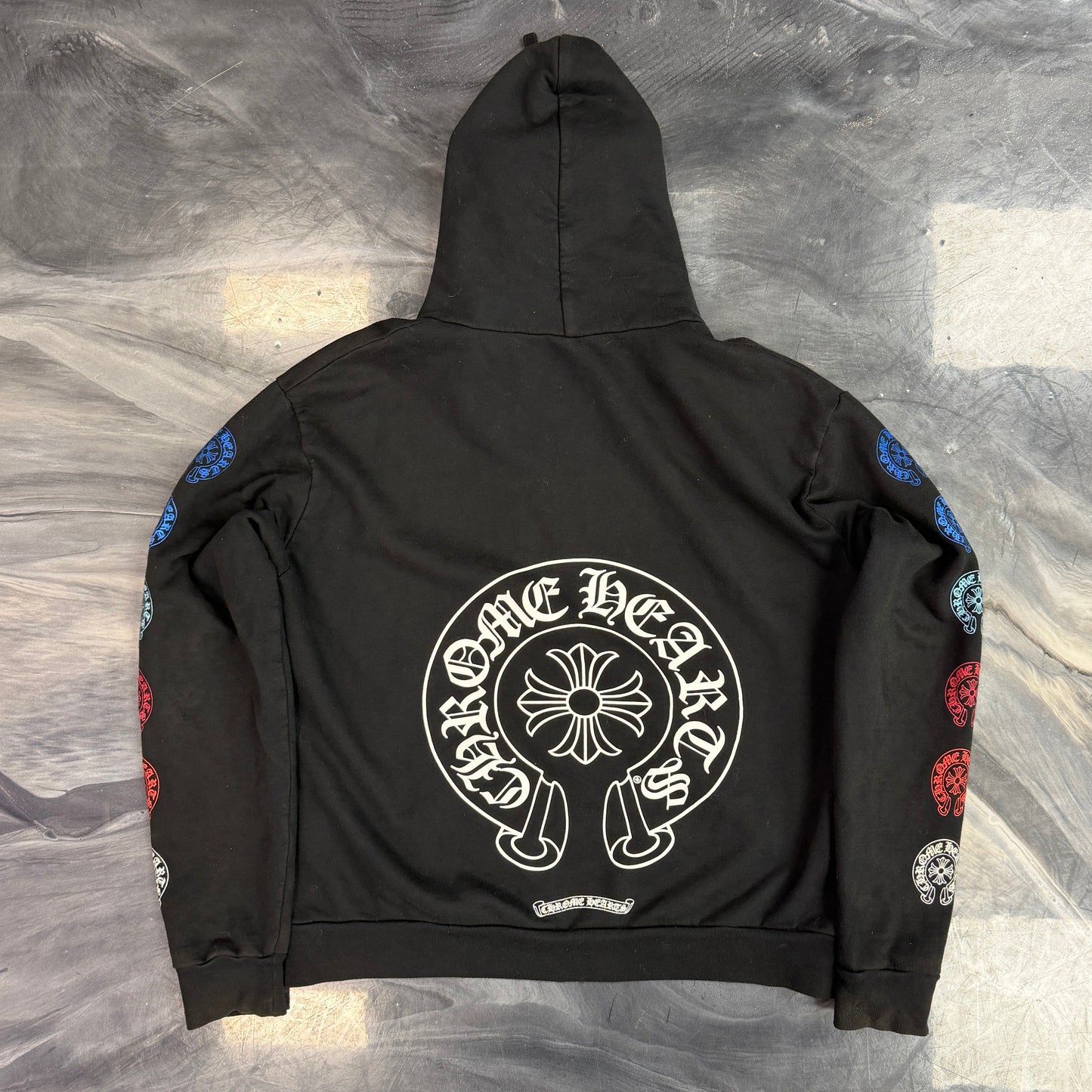 Chrome Hearts Multicolor Horseshoe Zip Up Hoodie Black