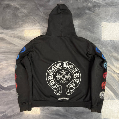 Chrome Hearts Multicolor Horseshoe Zip Up Hoodie Black