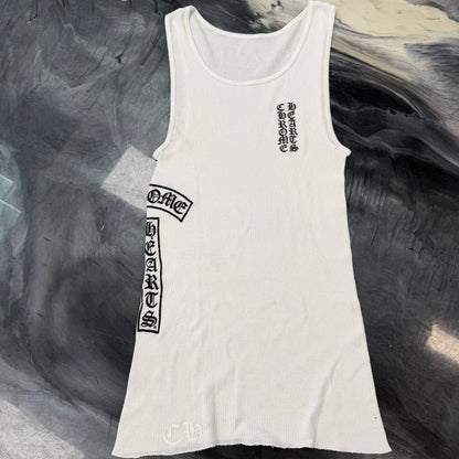 Chrome Hearts White T-Bar Rib Tank Top