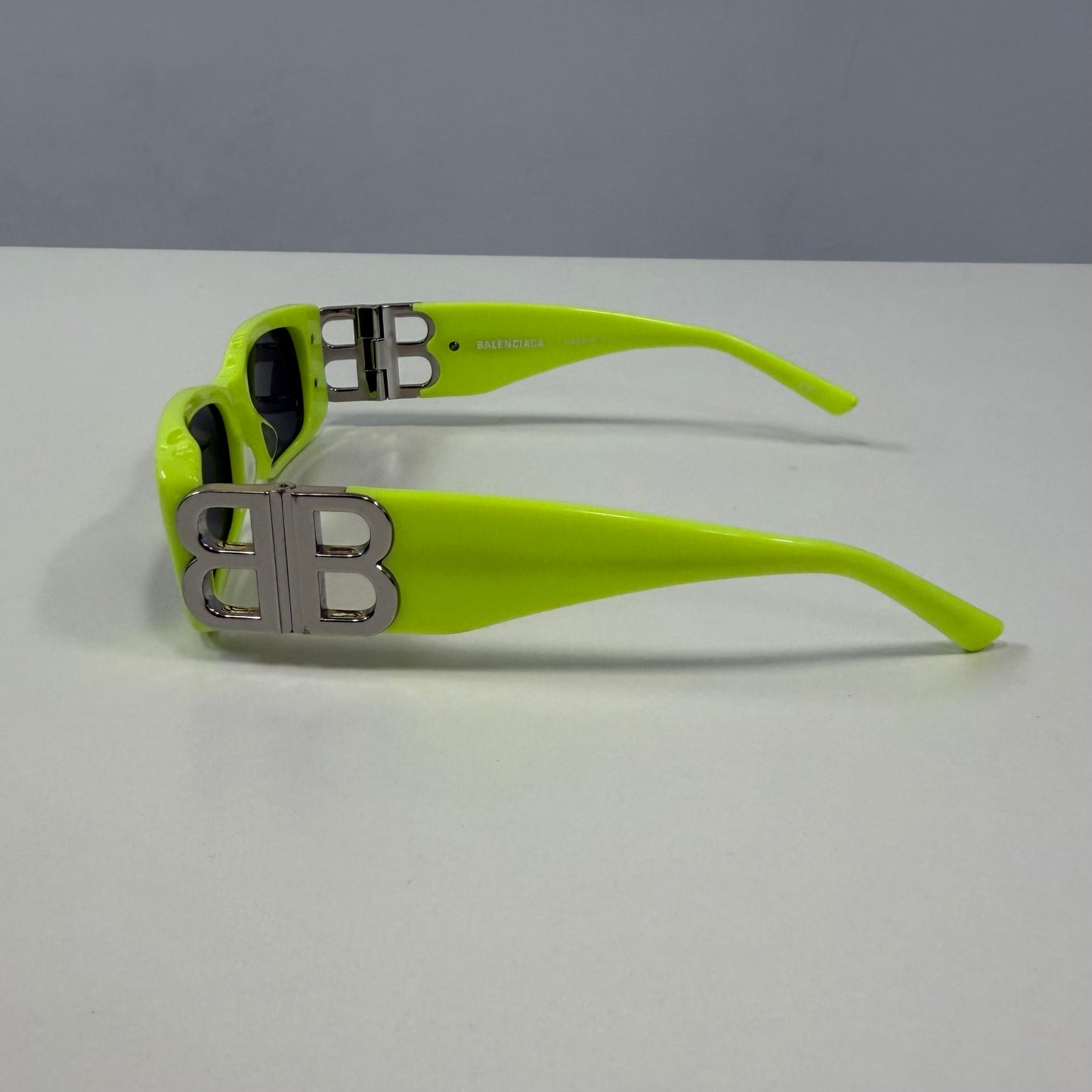 Balenciaga Rectangular Sunglasses Neon