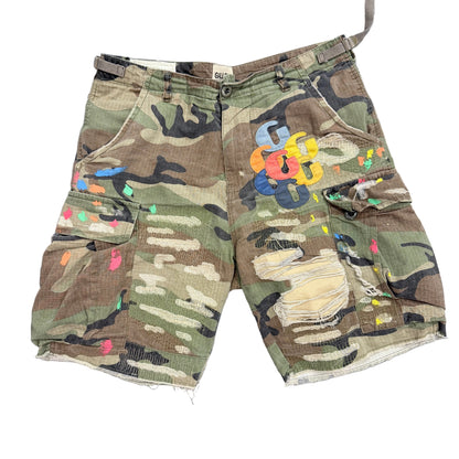 Gallery Dept. Camo Multi Color Patch Shorts