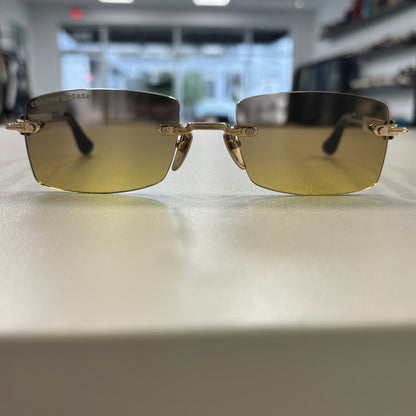 Chrome Hearts Deep II Sunglasses in White/Gold