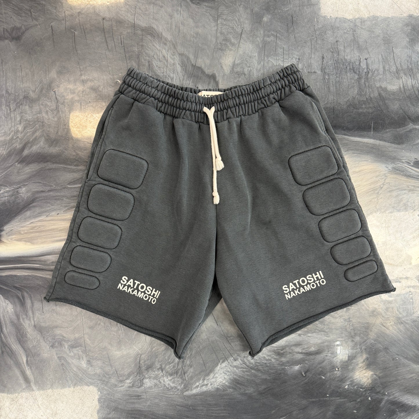Satoshi Nakamoto Black Padded Sweat Shorts Black