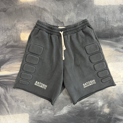 Satoshi Nakamoto Black Padded Sweat Shorts Black