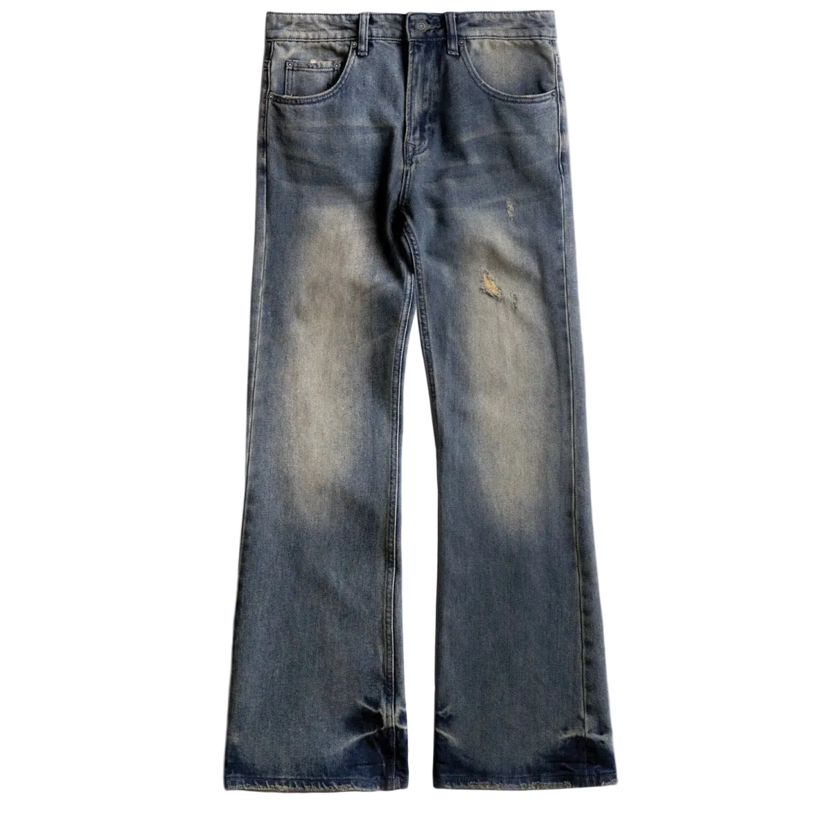 VAGUE STUDIO Cigarette Bruised Bootcut Denim