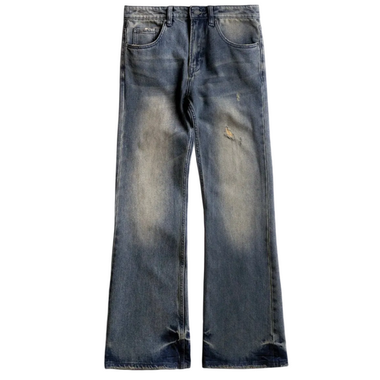 VAGUE STUDIO Cigarette Bruised Bootcut Denim