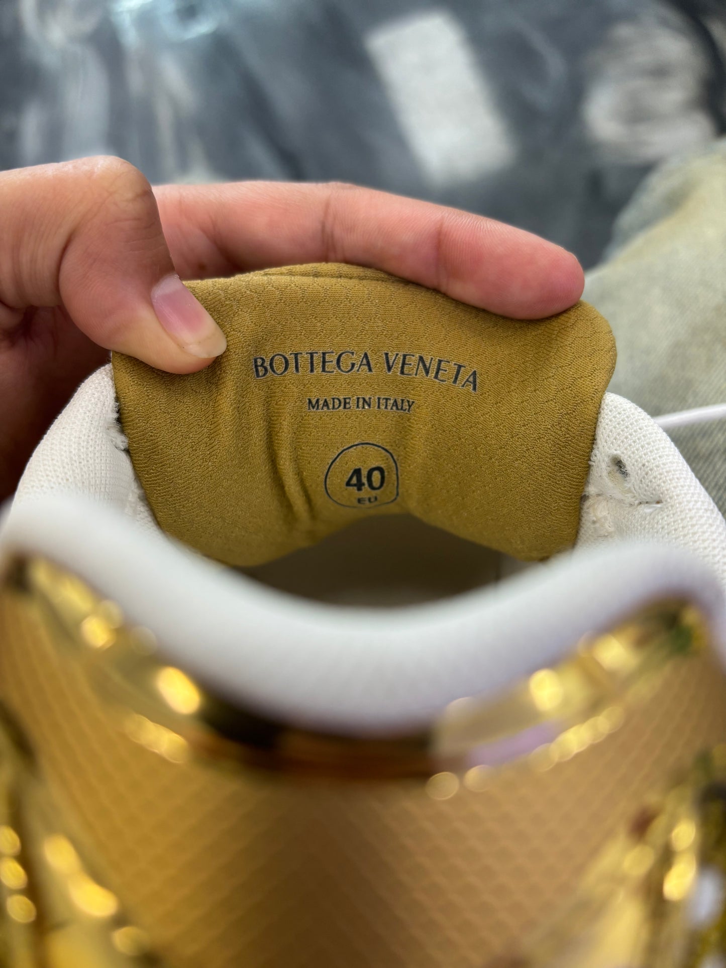 Bottega Veneta Orbit Low-Top Sneakers Gold (USED)