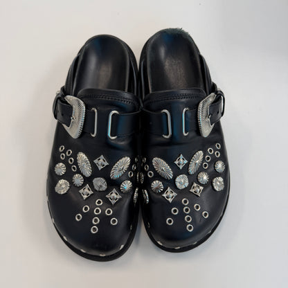 TOGA PULLA Black Eyelet Metal Sabot Slip-on Loafers (Used)(No Box)