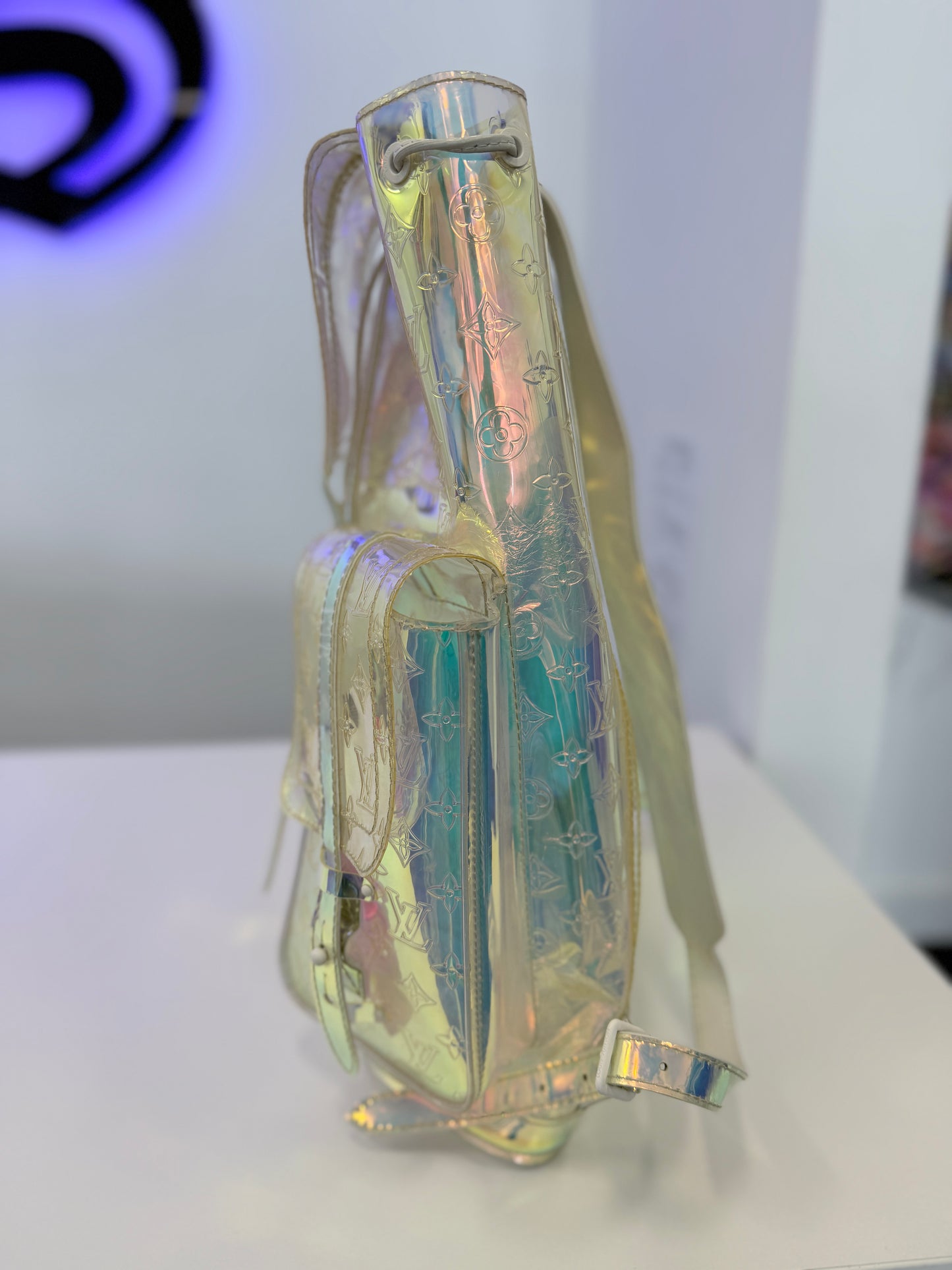 Louis Vuitton Virgil PVC Monogram Christopher Backpack GM Iridescent Prism