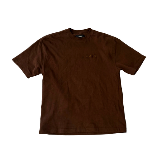 Amiri Tee Front & Back Spell Out Tee Brown