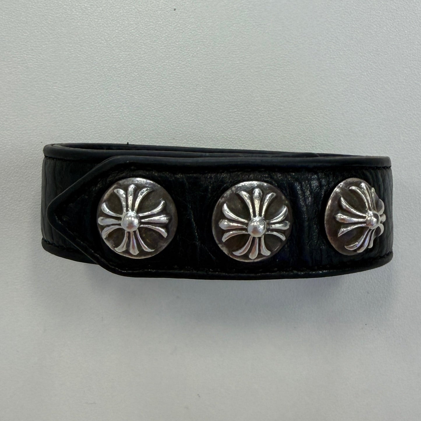 Chrome Hearts Leather Plus Cross Wrap Bracelet