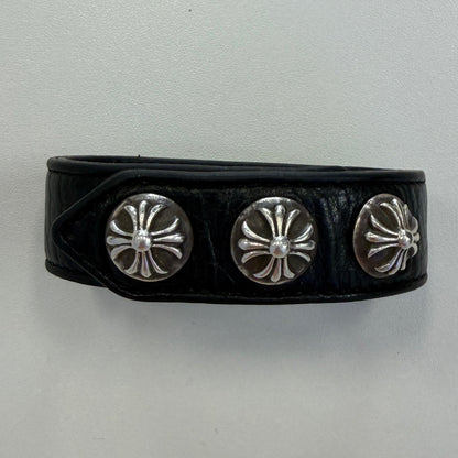 Chrome Hearts Leather Plus Cross Wrap Bracelet