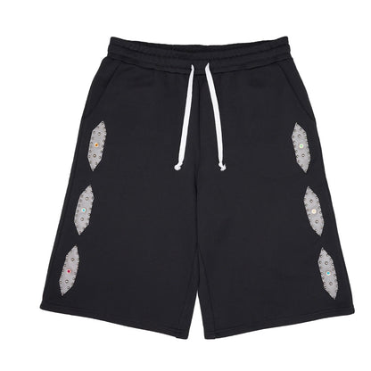 AZVA Studded Sweat Shorts Black