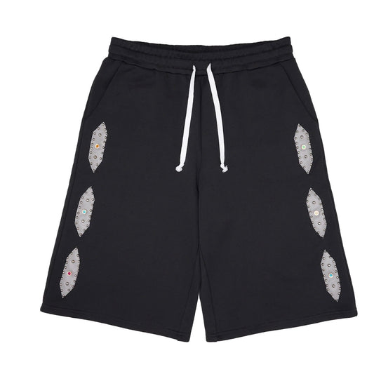 AZVA Studded Sweat Shorts Black