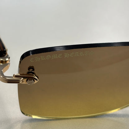 Chrome Hearts Deep II Sunglasses in White/Gold