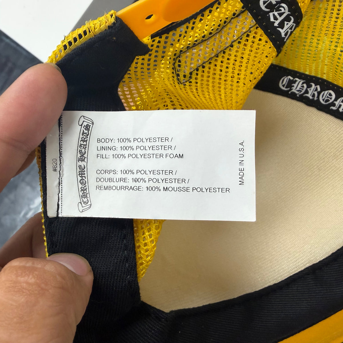 Chrome Hearts Eyechart Trucker Hat Yellow