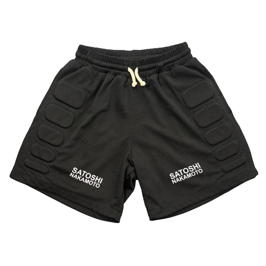 Satoshi Nakamoto Black Padding Moto Shorts